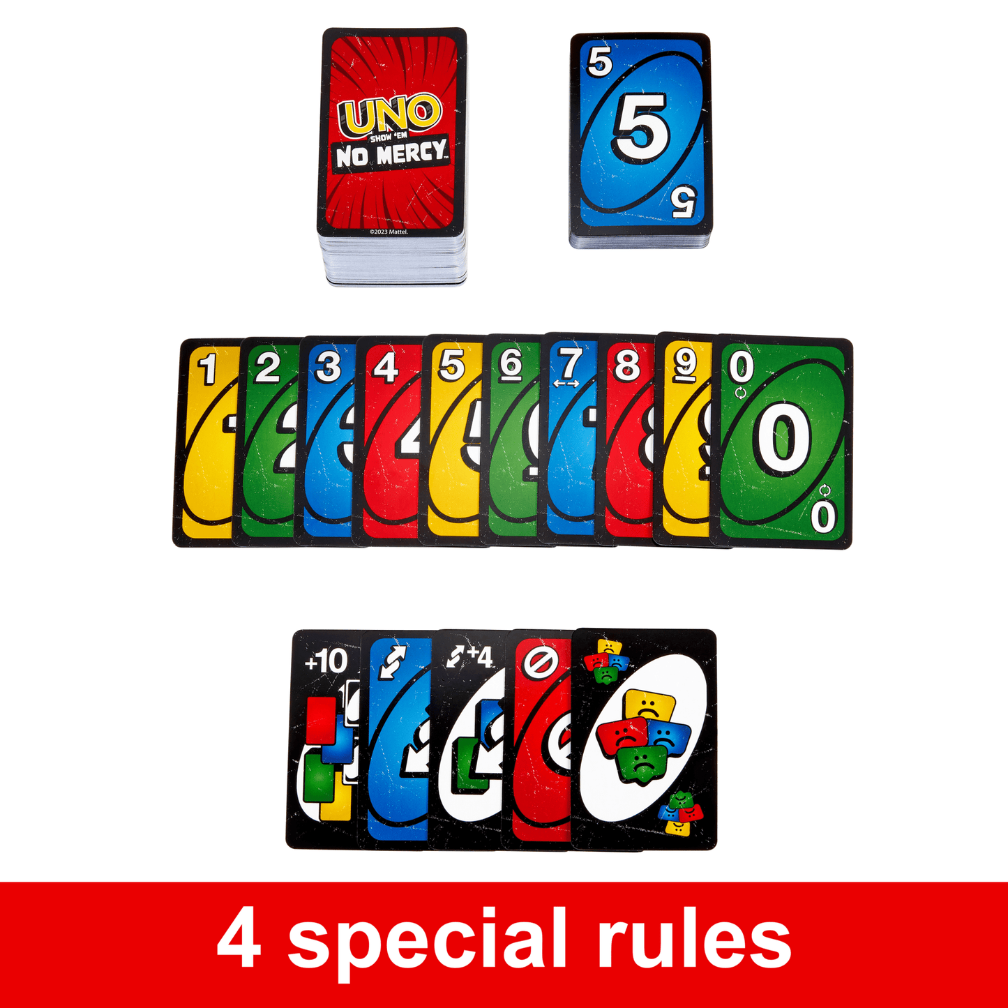 UNO Show ‘Em No Mercy Card Game in Storage & Travel Tin For Kids, Adults & Family Nights & Parties
